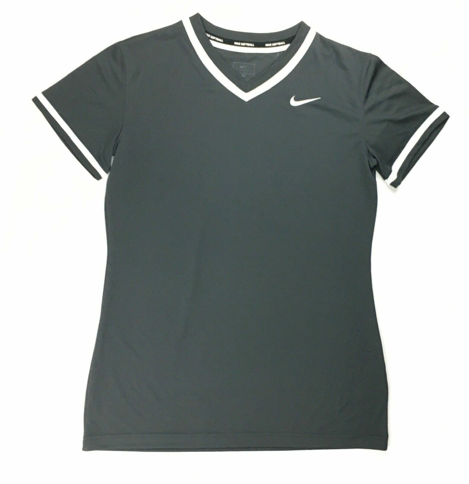 Nike Team Softball Game Practice Jersey Shirt Women’s Medium Gray AV6701 White