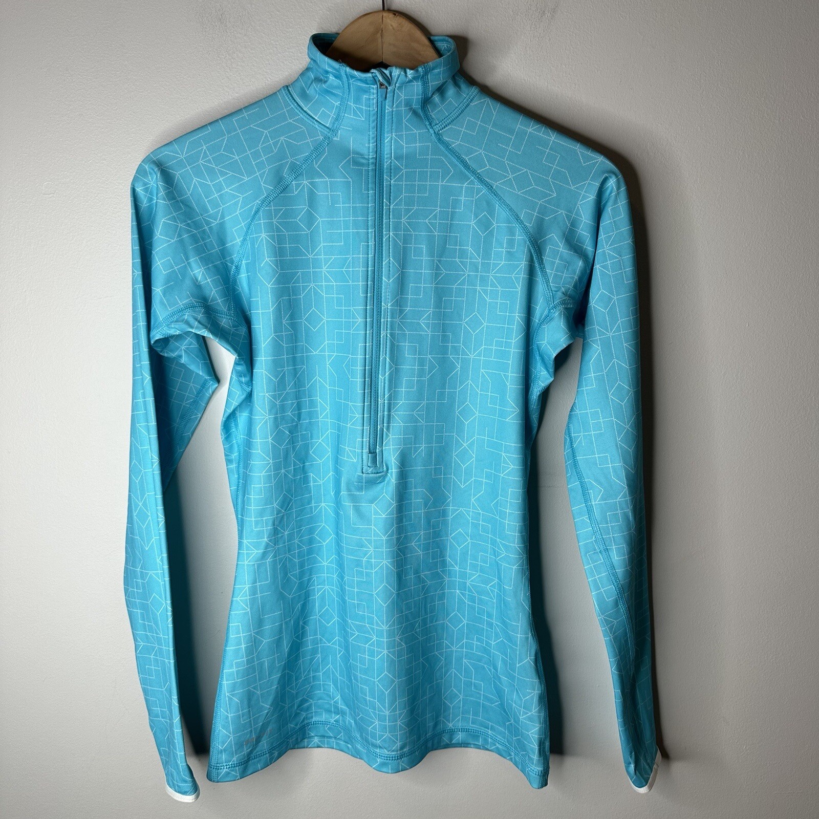 Nike Pro 1/2 Zip Pullover Womens Blue Stretch Mock Neck Training Stretch Sz S