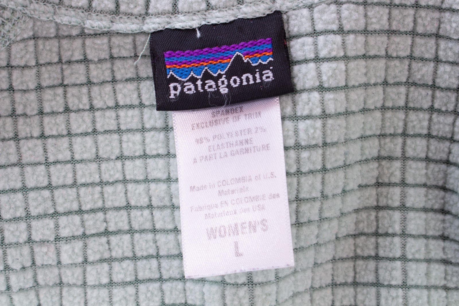 Patagonia R1 Regulator 1/4 Zip Pullover Polartec Waffle Fleece Green Women’s L