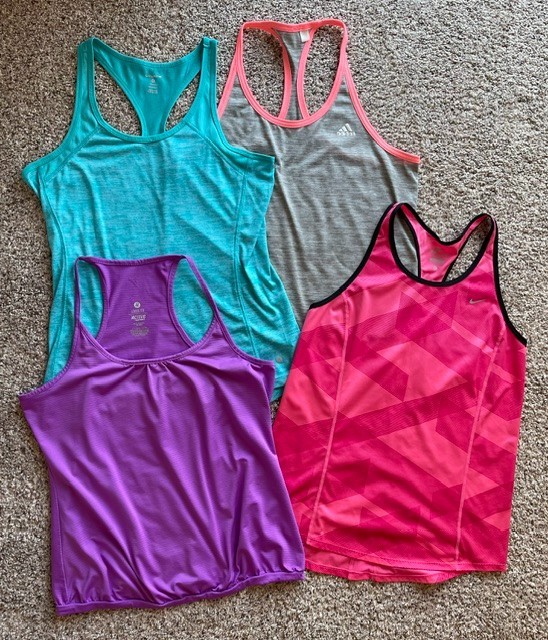 Women’s Activewear Tank Lot Bundle of 4 Nike Dri-Fit Layer8 Adidas Med & Large