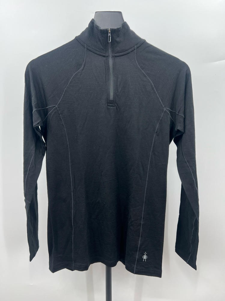 SmartWool Womens Classic All-Season Merino Base Layer 1/4 Zip Black X-Small