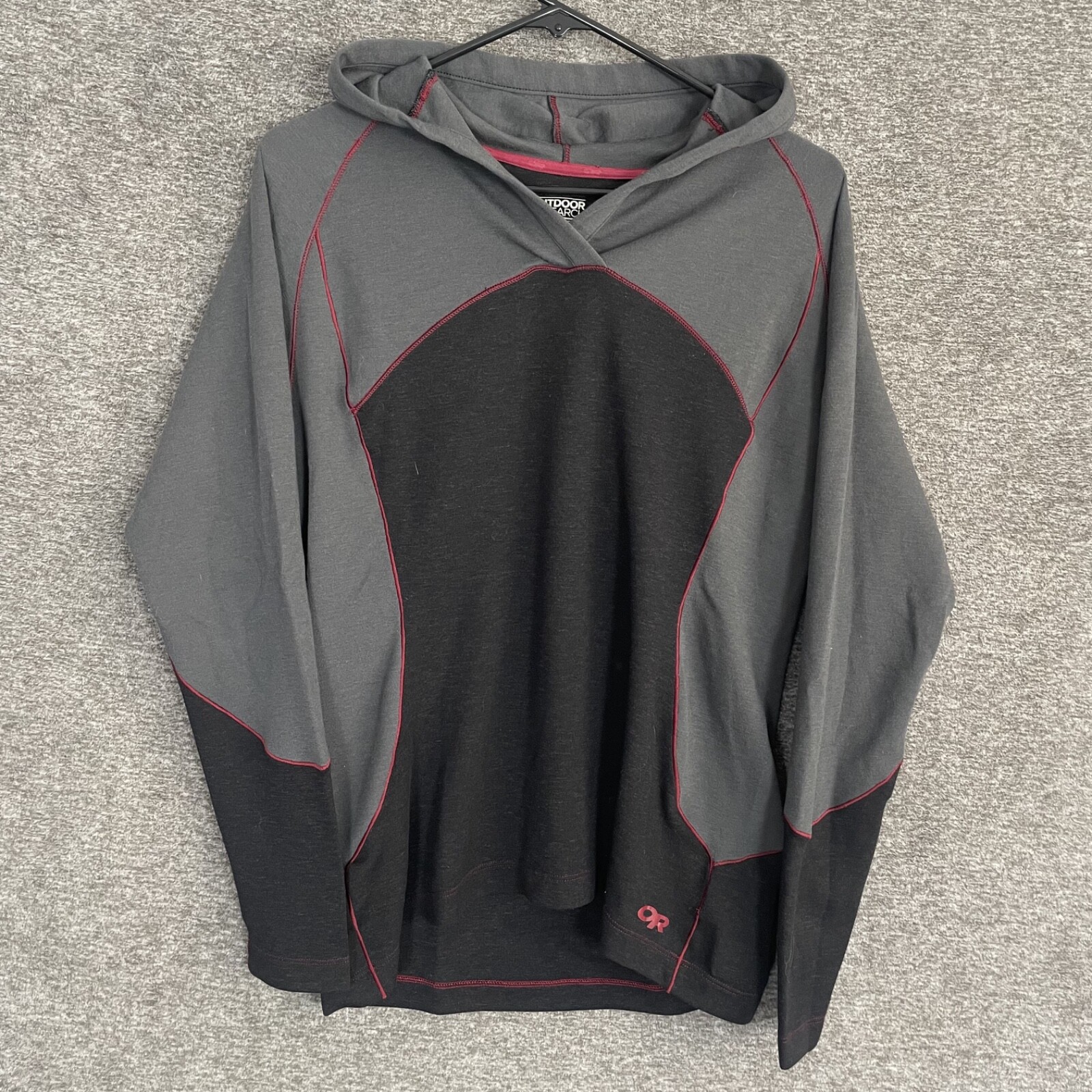 Outdoor Research Blackridge Hoody Womens Large Gray Wool Blend Sweater Hoodie