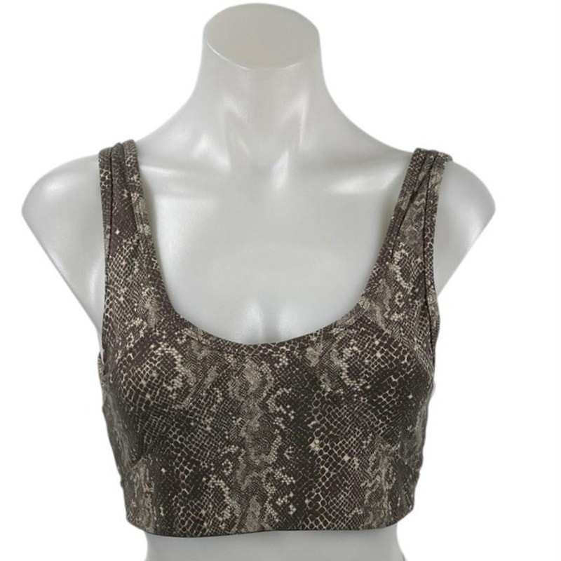 Varley Let’s Go Walker Snakeskin Yoga Athletic Activewear Crop Tank Bra Top Sz M