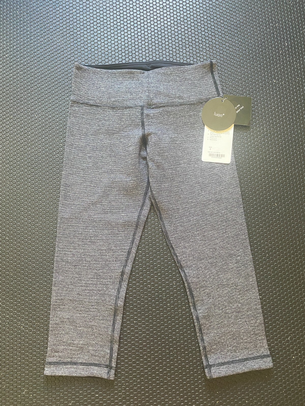 Lululemon Wunder Under Crop, Wee Stripe Black Heathered Black, NWT, Size 6