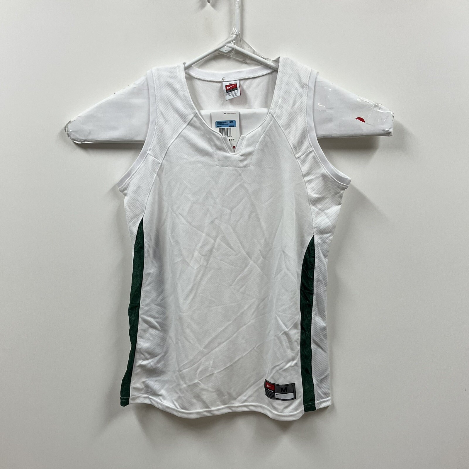 Womens Nike Jersey Medium White Dark Green Blank Ladies Basketball