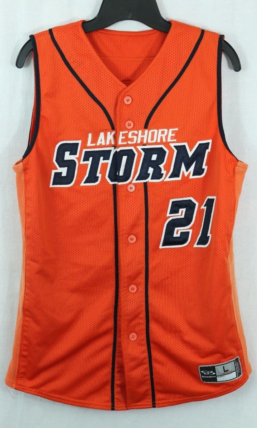 LAKESHORE STORM Softball Jersey BORST #21 women’s L Orange