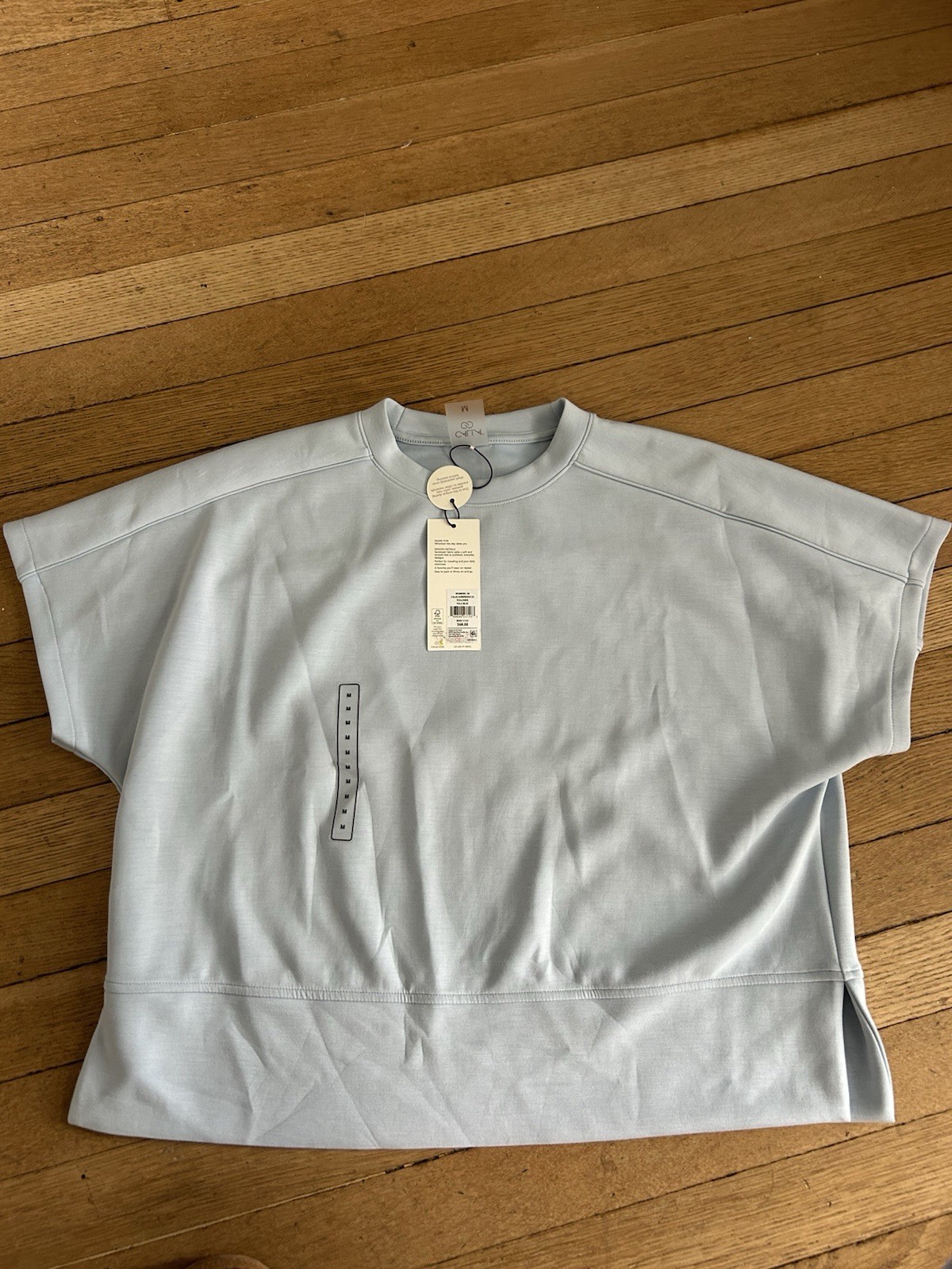 Calia Women’s Sandwash Short Sleeve Pullover in Pale Blue Size M NWT