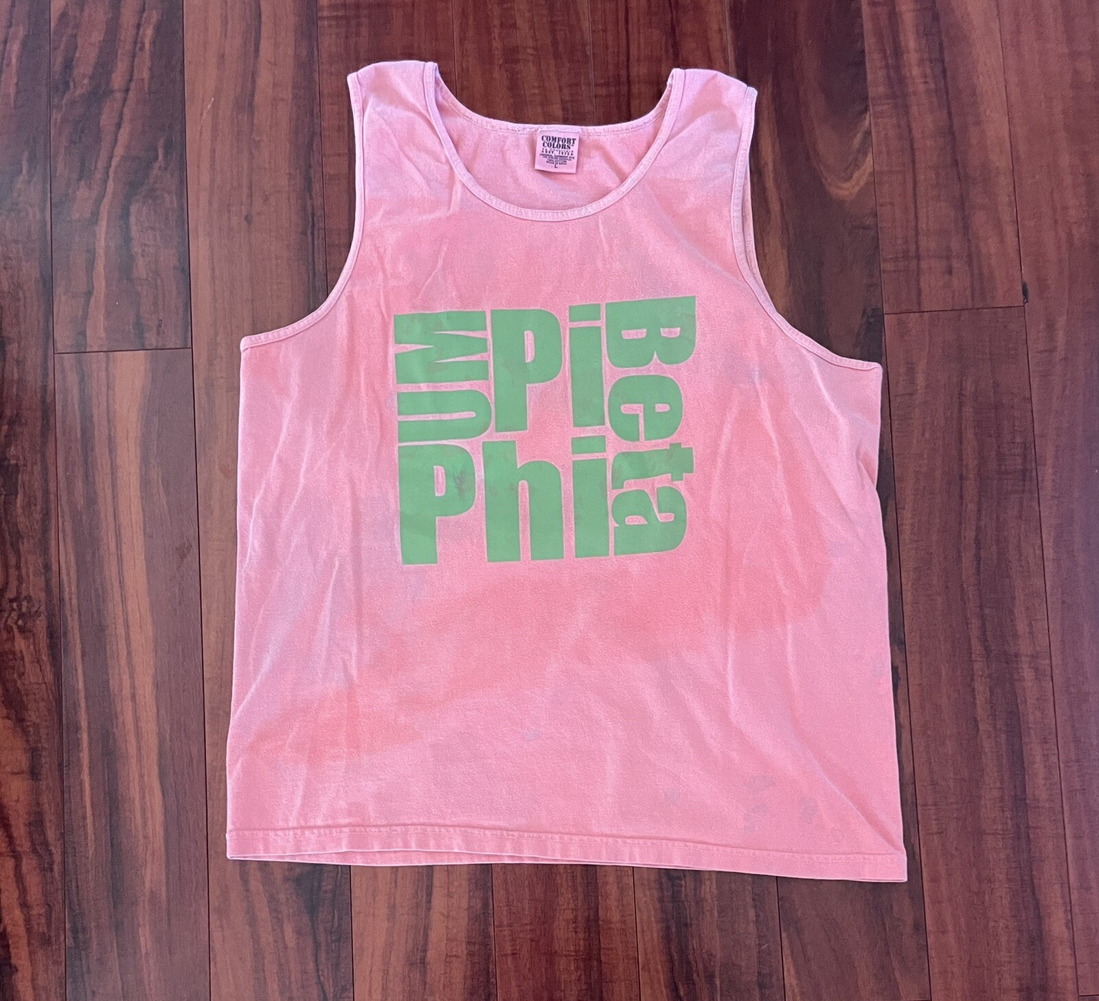 Ole Miss Pi Beta Phi Sorority Garment Dye Pink Comfort Colors Tank Top L