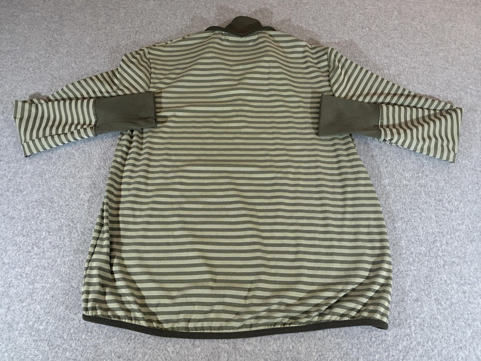 Nike Pullover Womens Medium 1/4 Zip Dri Fit UV Ace Golf Green Striped Shirt Top
