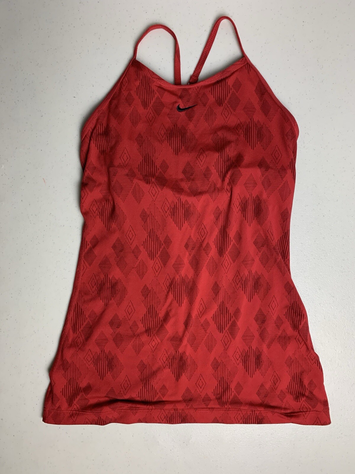 Womens Nike Fit Dry Athletic Exercise Top Small 4-6 Red Running Gym Sports