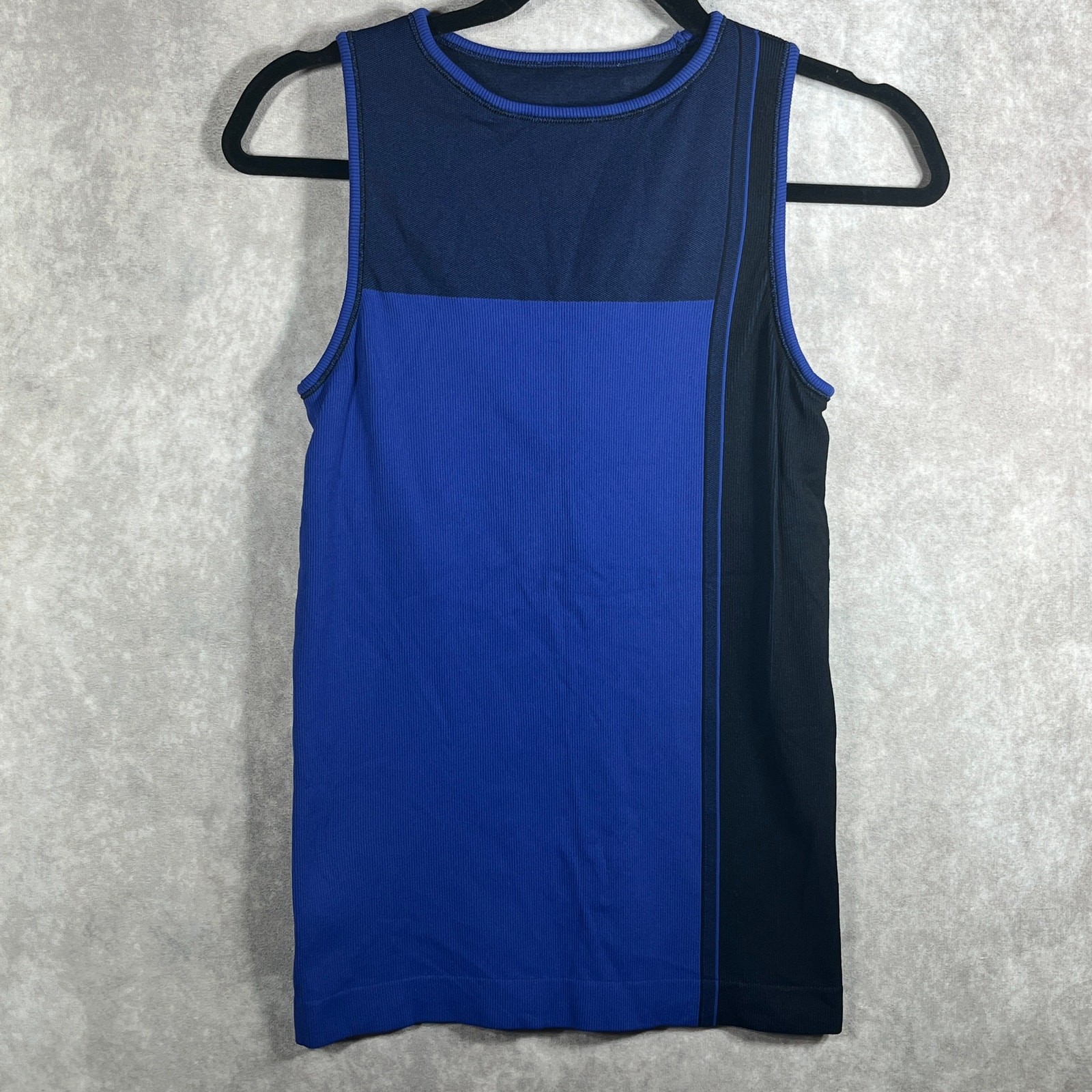 Derek Lam 10C Athleta Tank Top Womens Medium Blue Colorblock Rib Knit Training