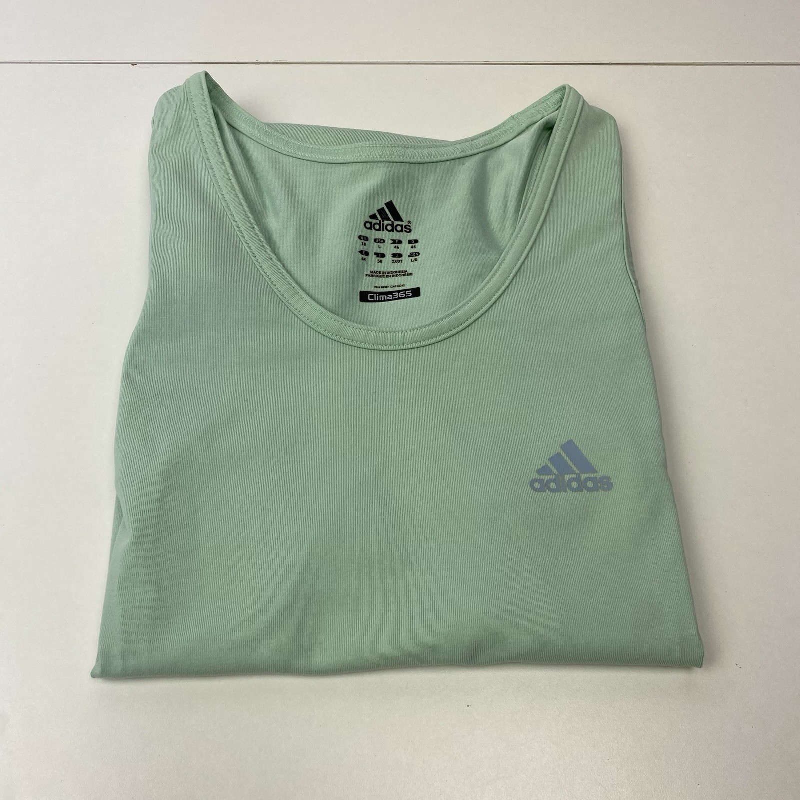 Adidas Clima365 Womans Large Mint Green Athletic Fit Tank Top Sleeveless Shirt