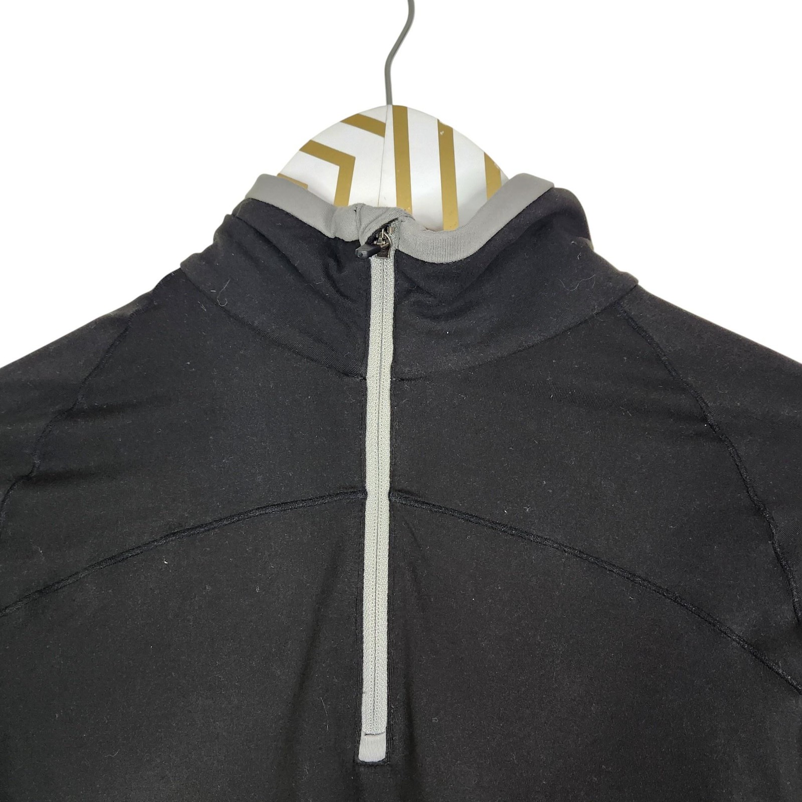 EDDIE BAUER First Ascent Pullover Shirt Womens Small Black Quarter Zip Stretch