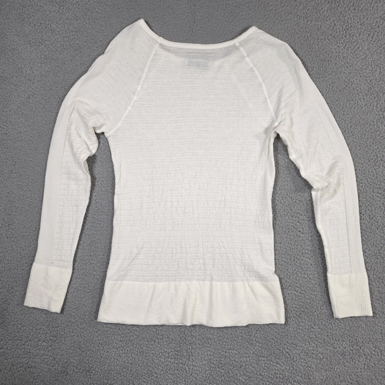 Athleta Wool Blend Base Layer Top Womens Medium White Long Sleeve Pullover
