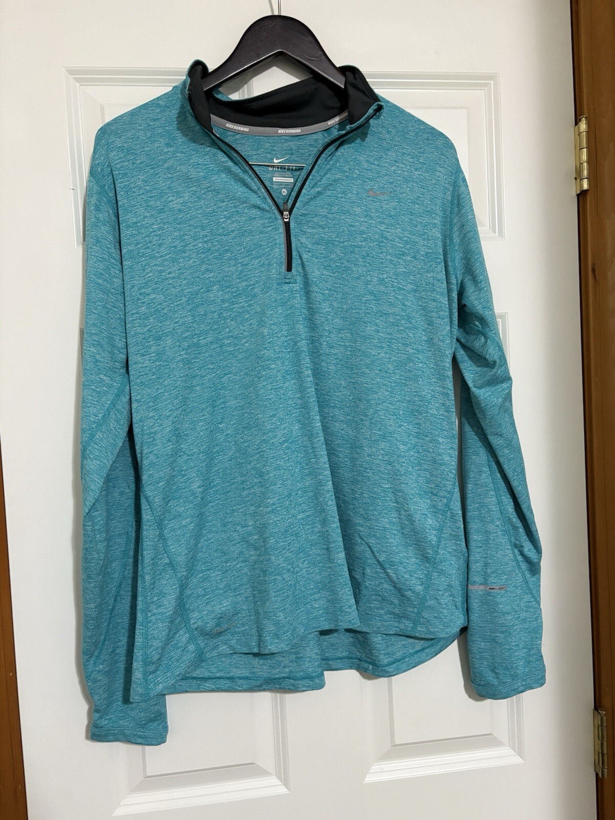Nike Dri Fit Running Element 1/2 Zip Turquoise Blue Women XL
