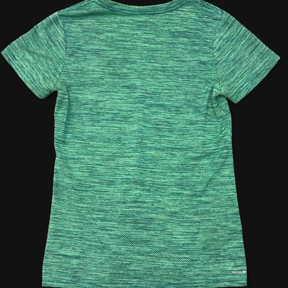 Reebok Speedwick V-Neck Athletic Tee Space Dye Marble Green Size M