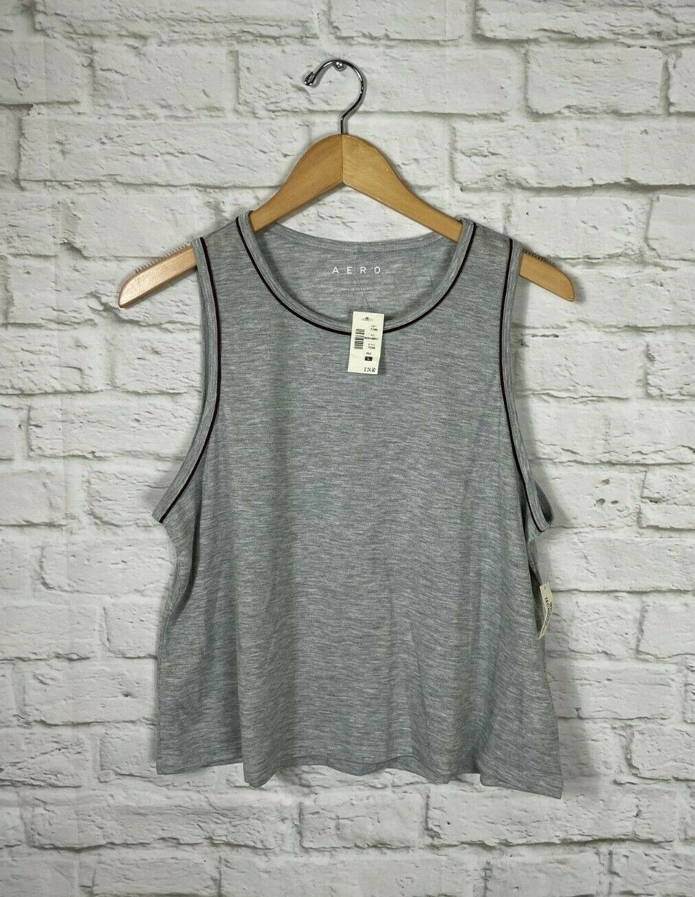 NEW Aeropostale Womens Grey Moisture Wicking Athletic Tank Size Large