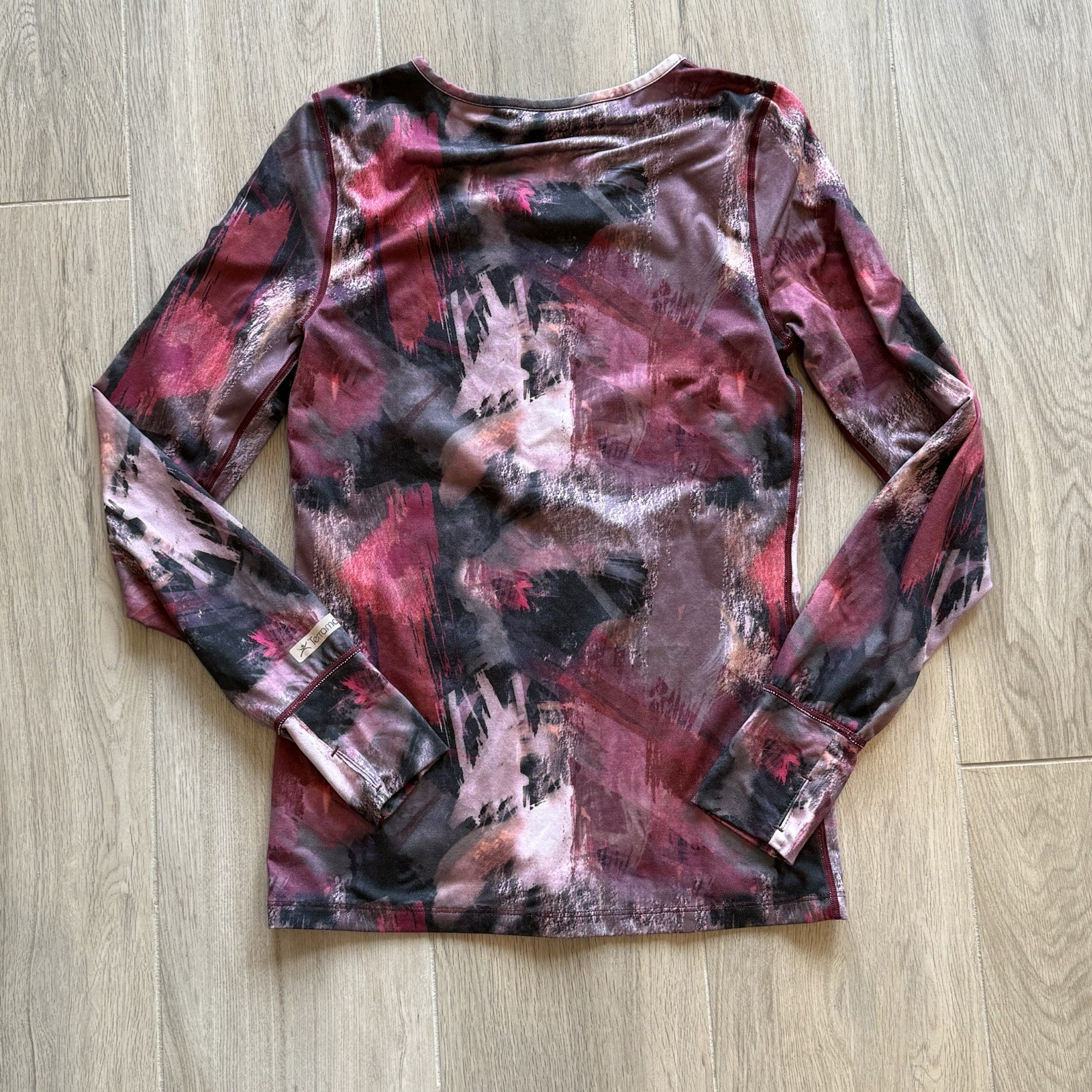 Terramar Cloud Nine 2.0 Midweight Long Sleeve Print Base Layer Top Size Medium