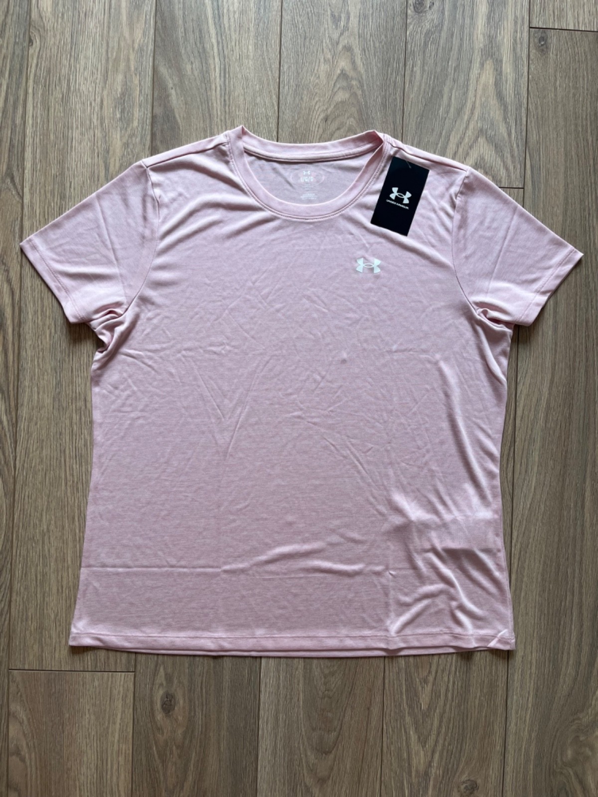 UNDER ARMOUR TECH SSC TWIST WICKING T-SHIRT WOMENS LARGE PINK £27 RRP BNWT