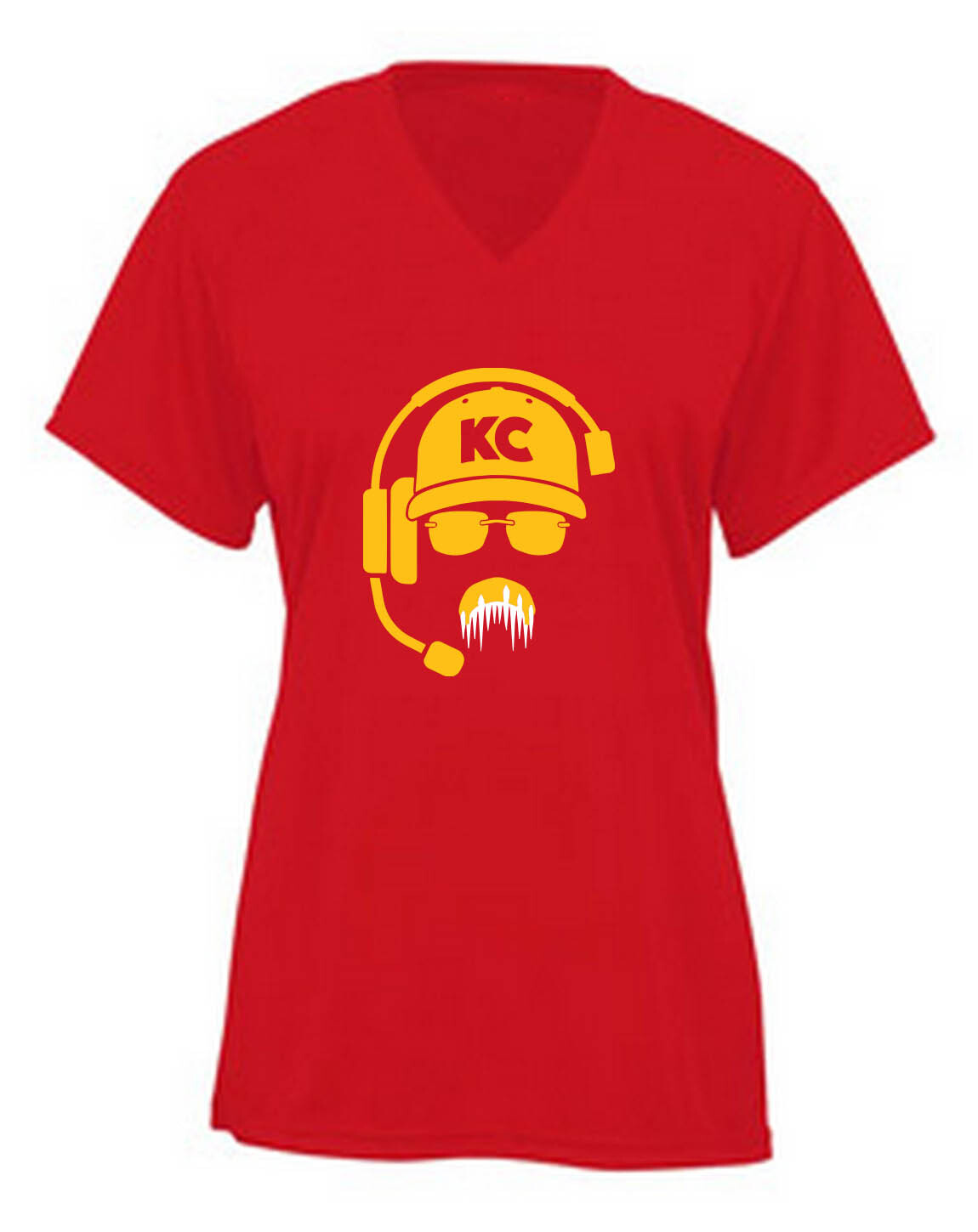 Ladies Andy Reid Frozen Mustache Woman’s V-Neck