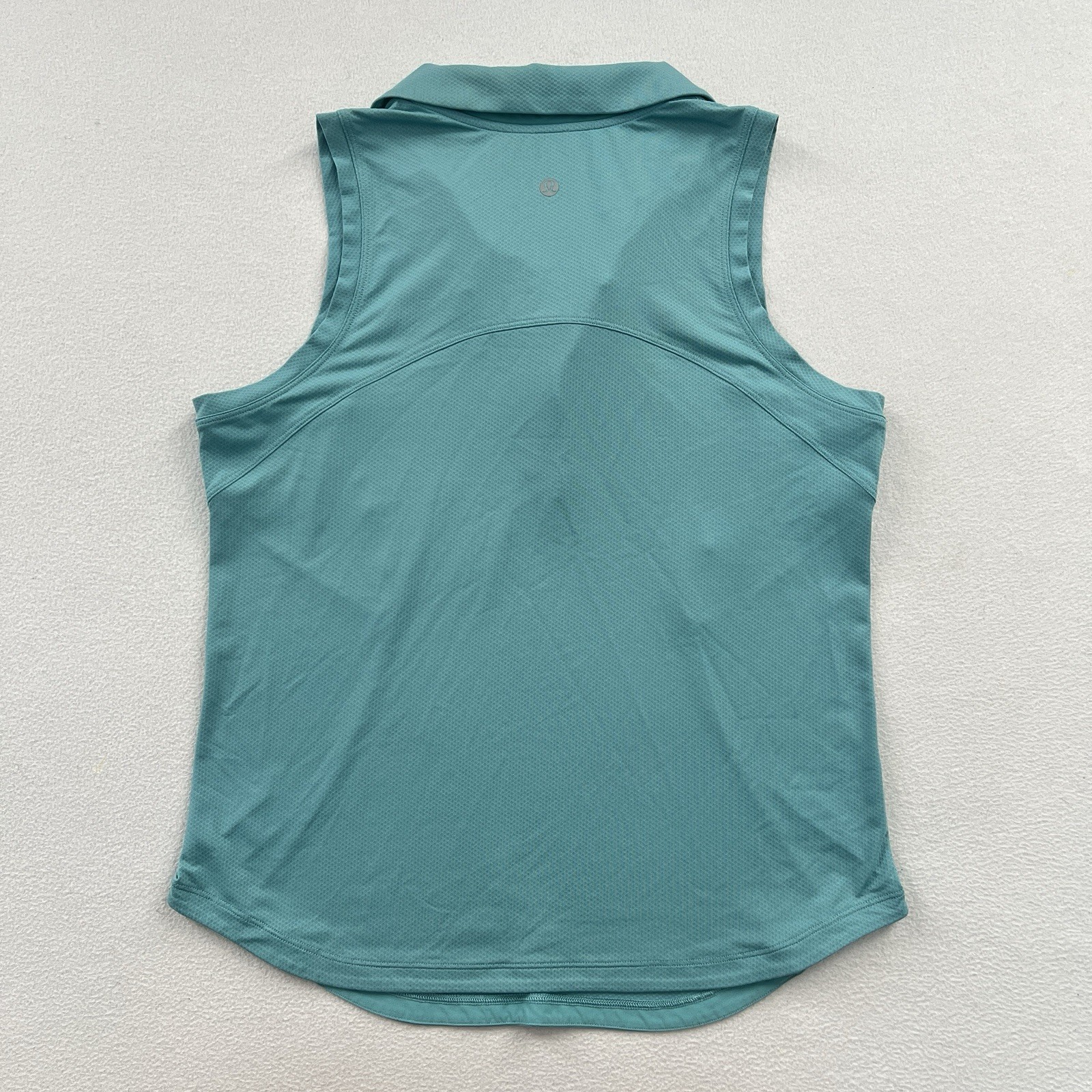 Lululemon Tidal Teal Quick-Drying Sleeveless Polo Shirt Curved Hem Golf Tennis 8