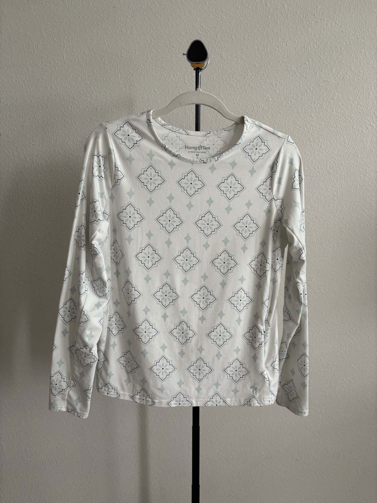 Hang Ten Women’s Size M UPF 50+ Long Sleeve Sun Protection Shirt Blue Tile