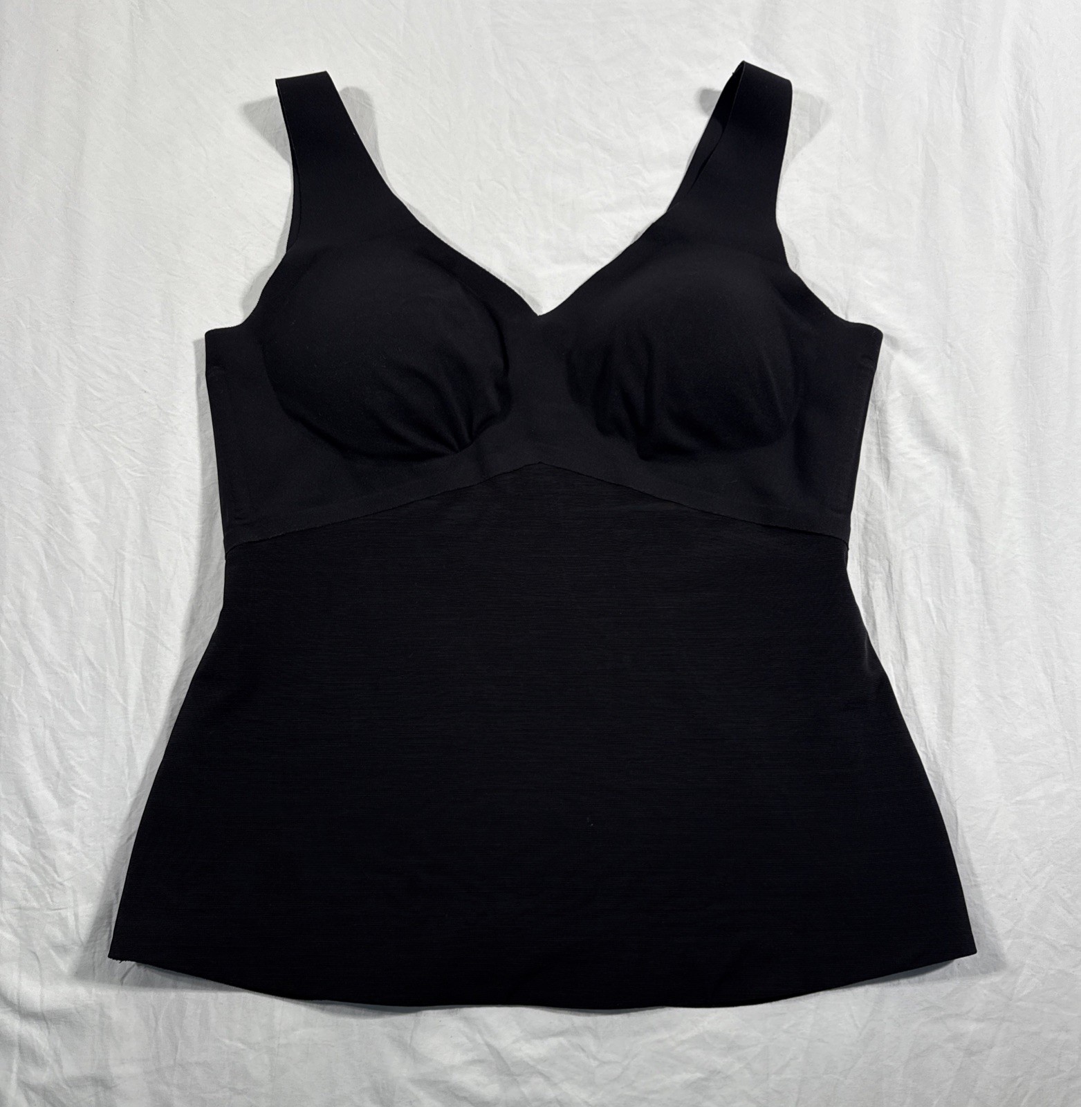 Honeylove LiftWear Tank Top Wireless Built-In-Bra Black Women’s Large