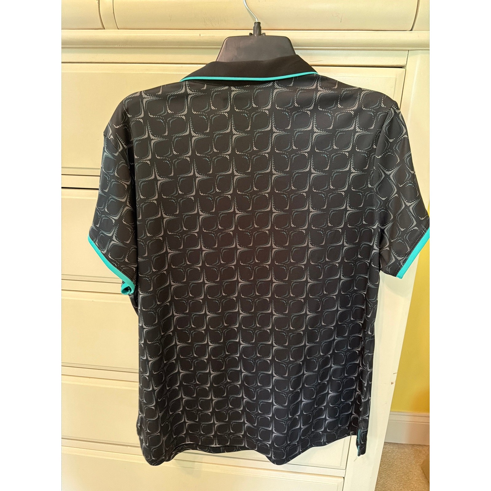 PGA Tour Polo Shirt Women’s Size XL Black Print Golfcore Tennis Pickleball