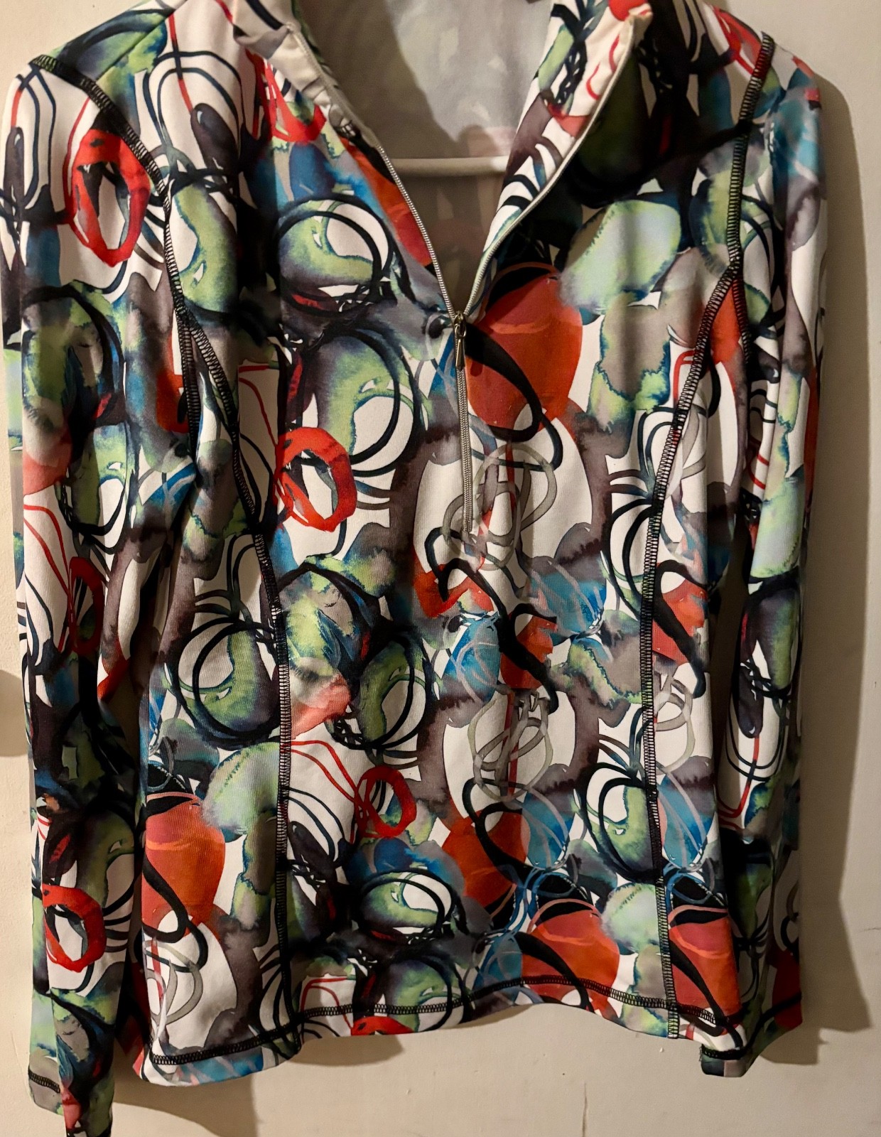 Sno skins womens fitness 1/2 zip jumper top size M aus 10 multicolor