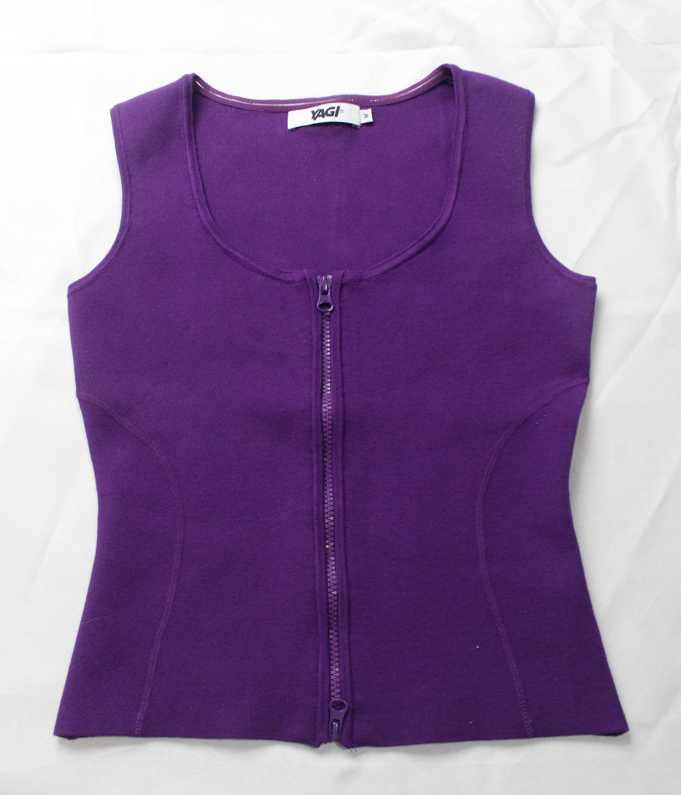 Yagi Women’s Performance Sleeveless Zip-Up Active Vest Top JT8 Purple Medium