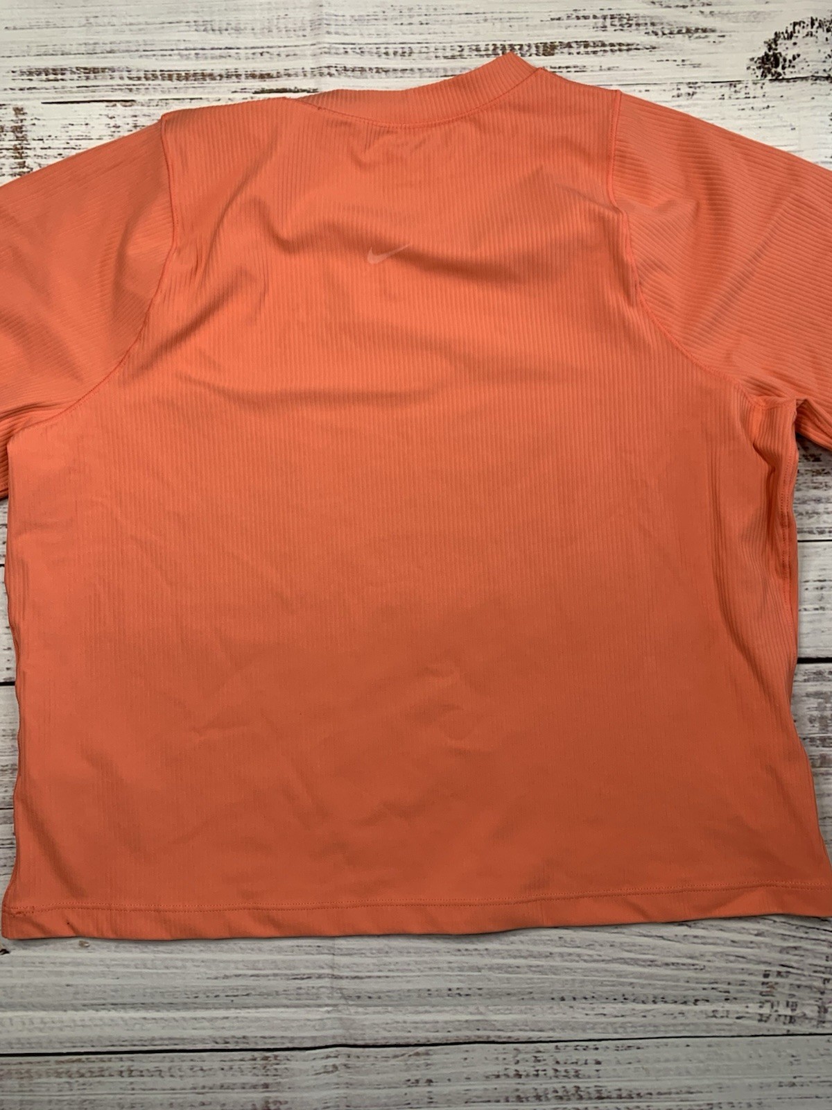 Nike Women’s Zenvy Rib Dri-FIT Short Sleeve Top HF2772-814 Magic Ember XL NWT