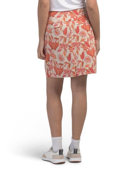 NWT Swing Control Tan Orange Desert Flower Pullon Stretch GOLF SKORT – 8 10 12