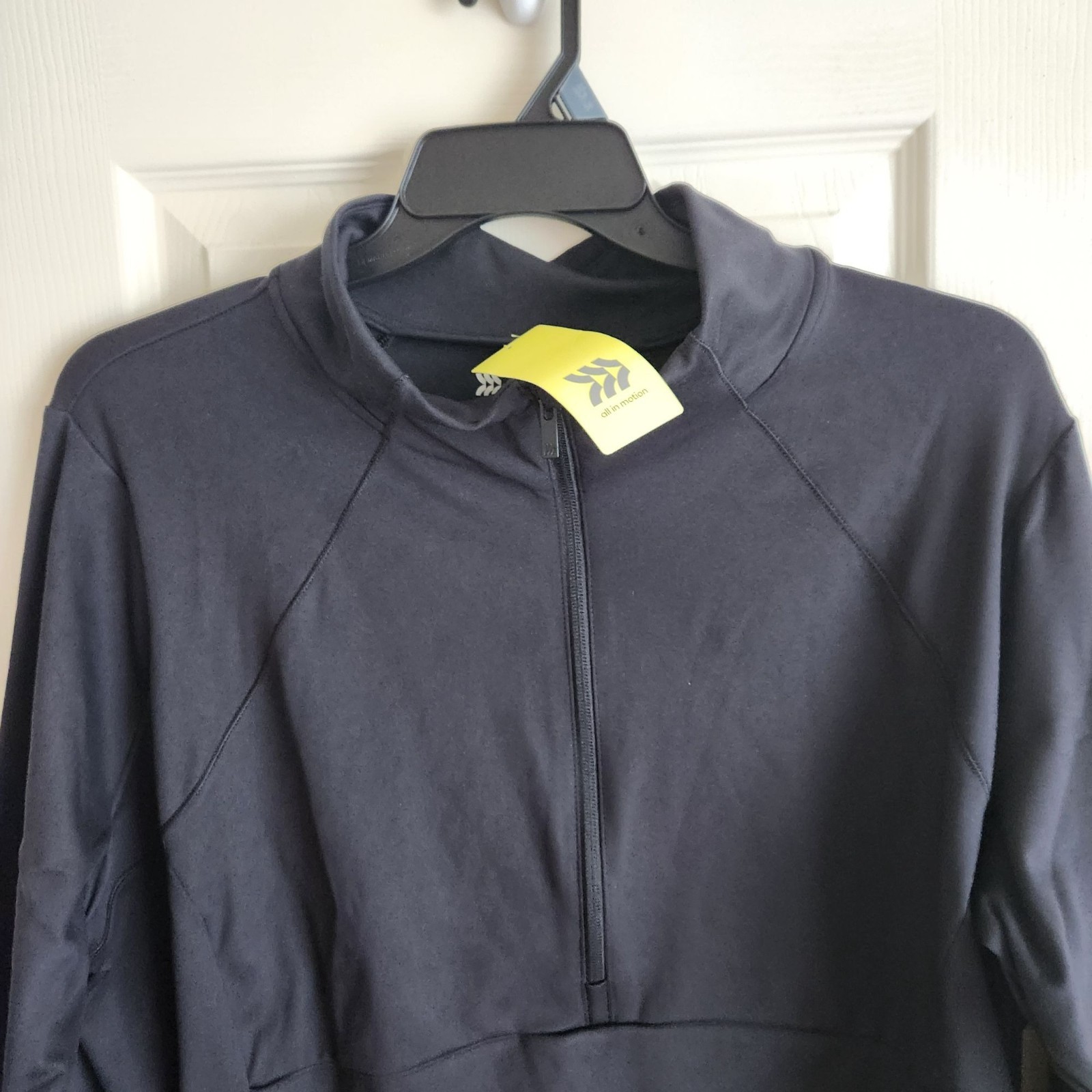 All In Motion Womens Jacket 1/2 Zip Pullover Long Sleeve Top 3X Black NWT