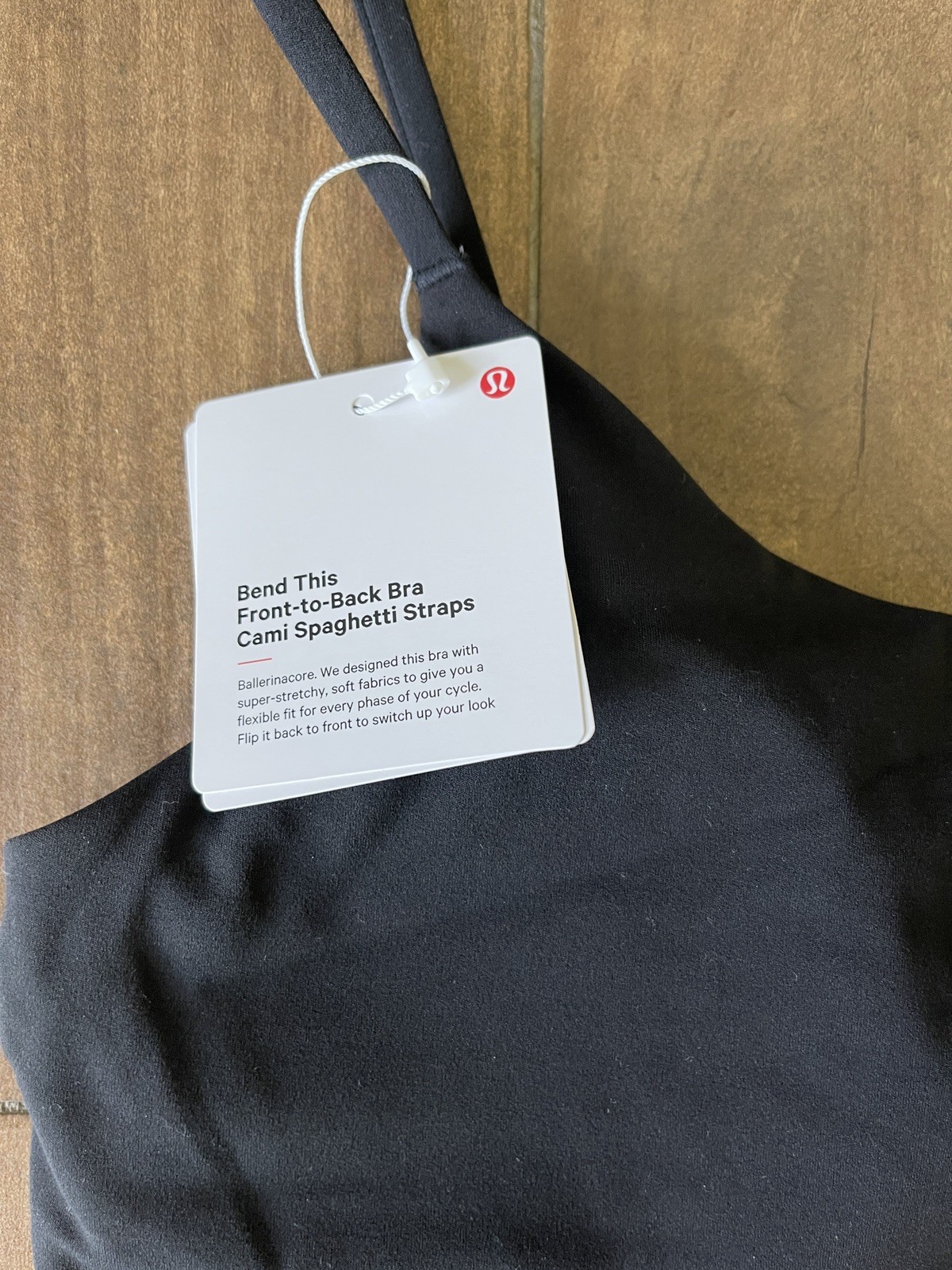 Lululemon Bend This Cami Spaghetti-Strap Bra Size S/M Black New