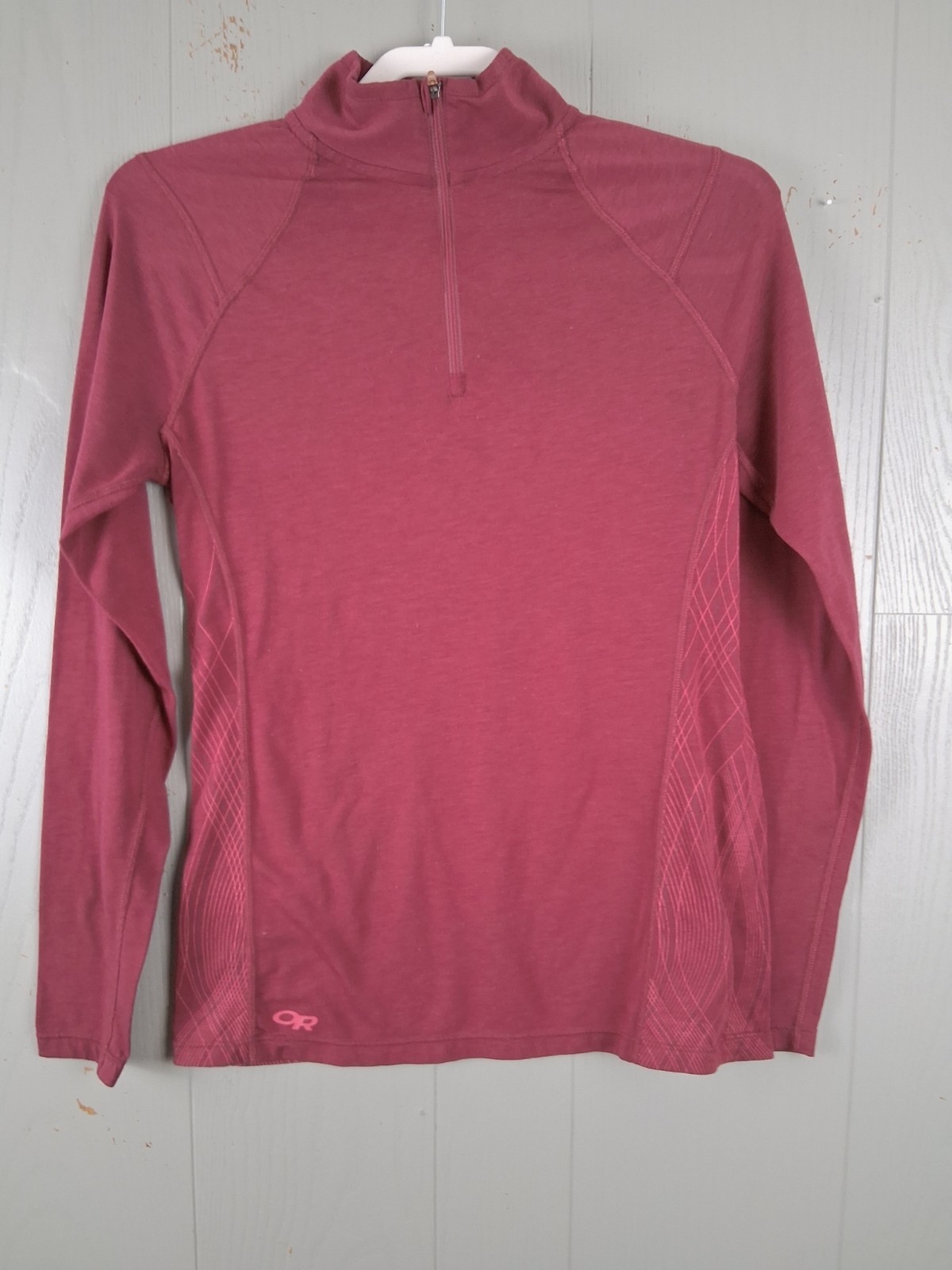 Outdoor Research Essence Zip Top Womens L Wool Blend Dri Release 1/4 Zip Layer