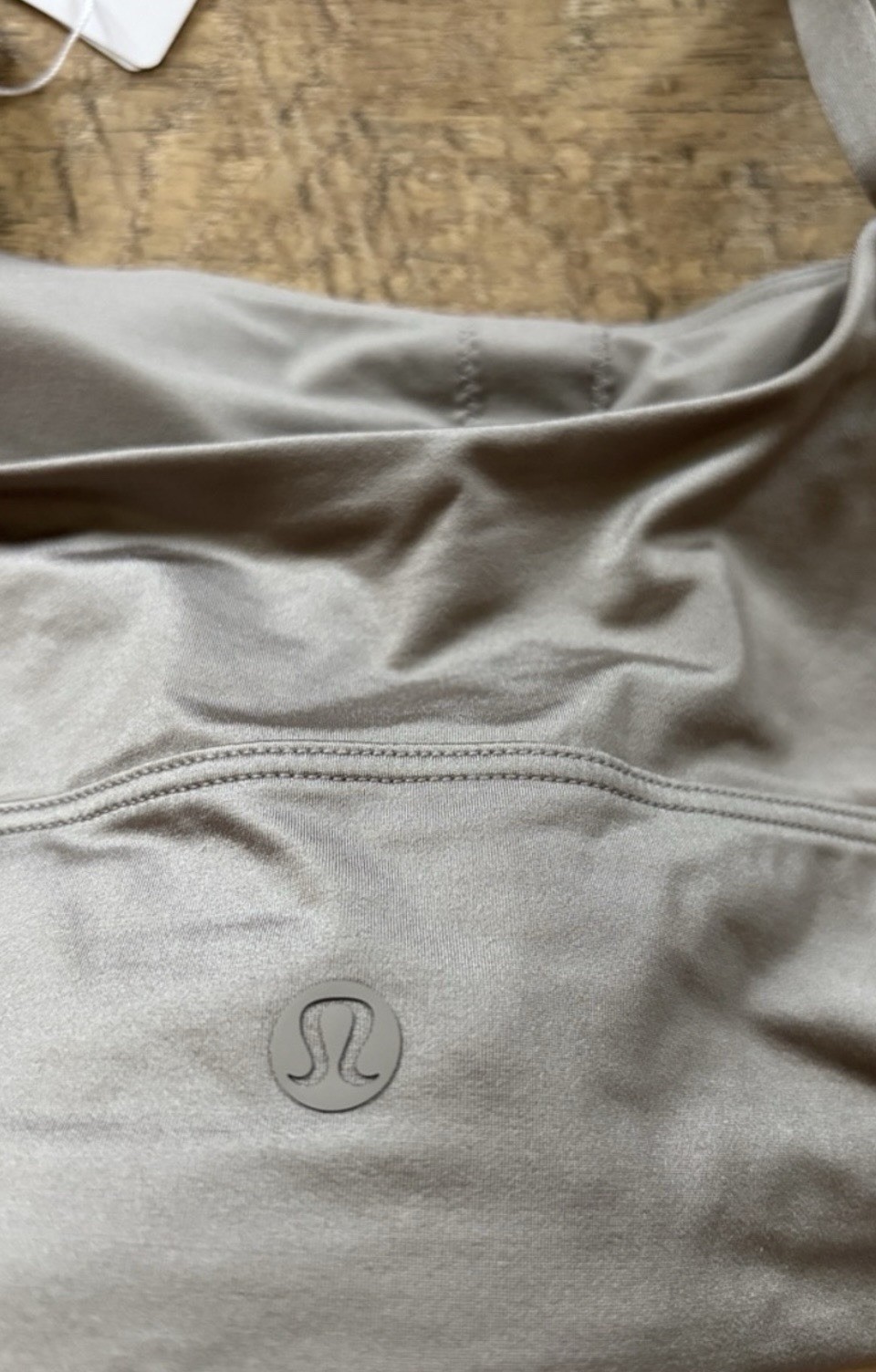 NWT Lululemon Size 10 Satin Spaghetti Strap Yoga Bra A/B WSHG Warm Ash Gray $64