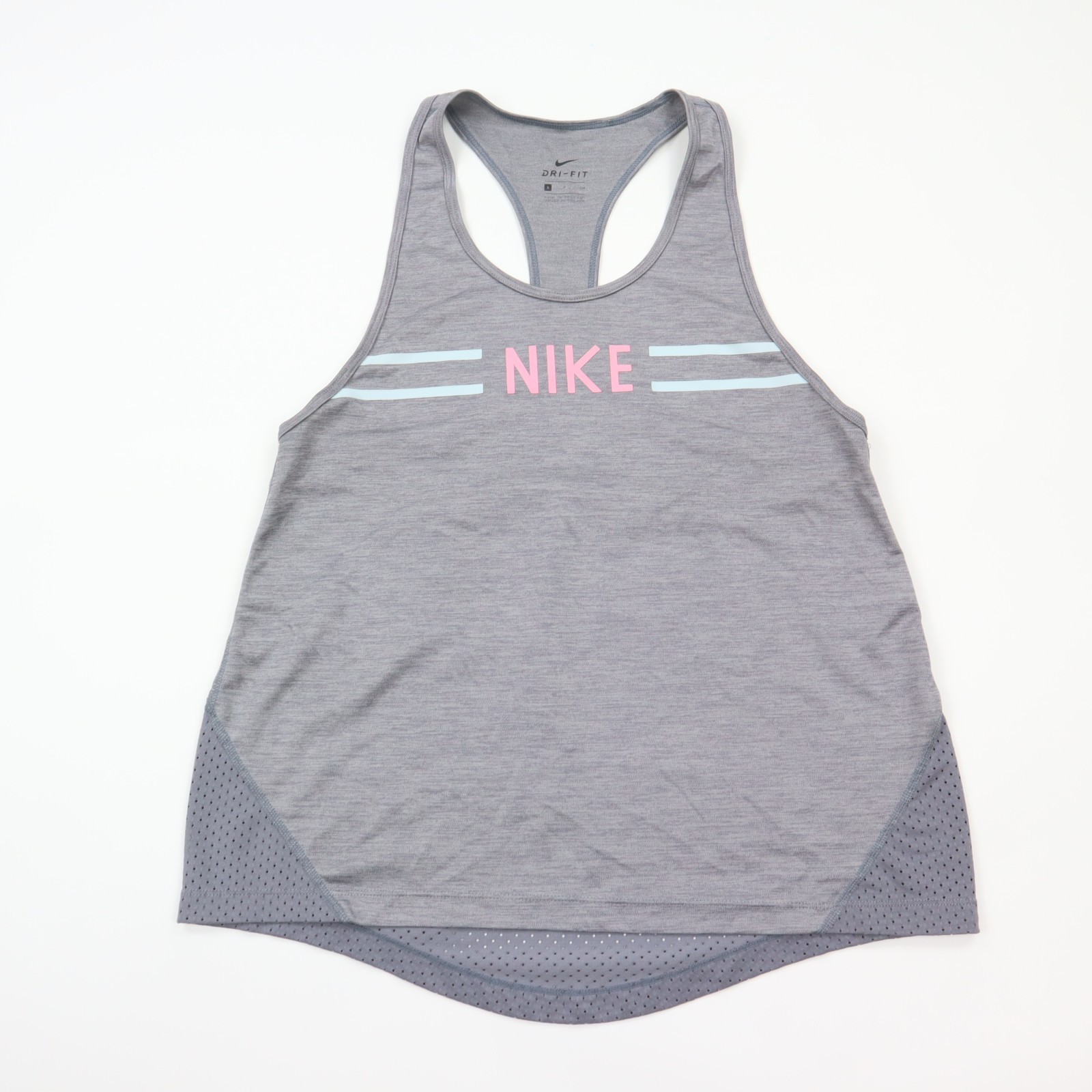 Nike Dri-Fit Athletic Tank Top Womens Small Gray Lightweight Run Performance