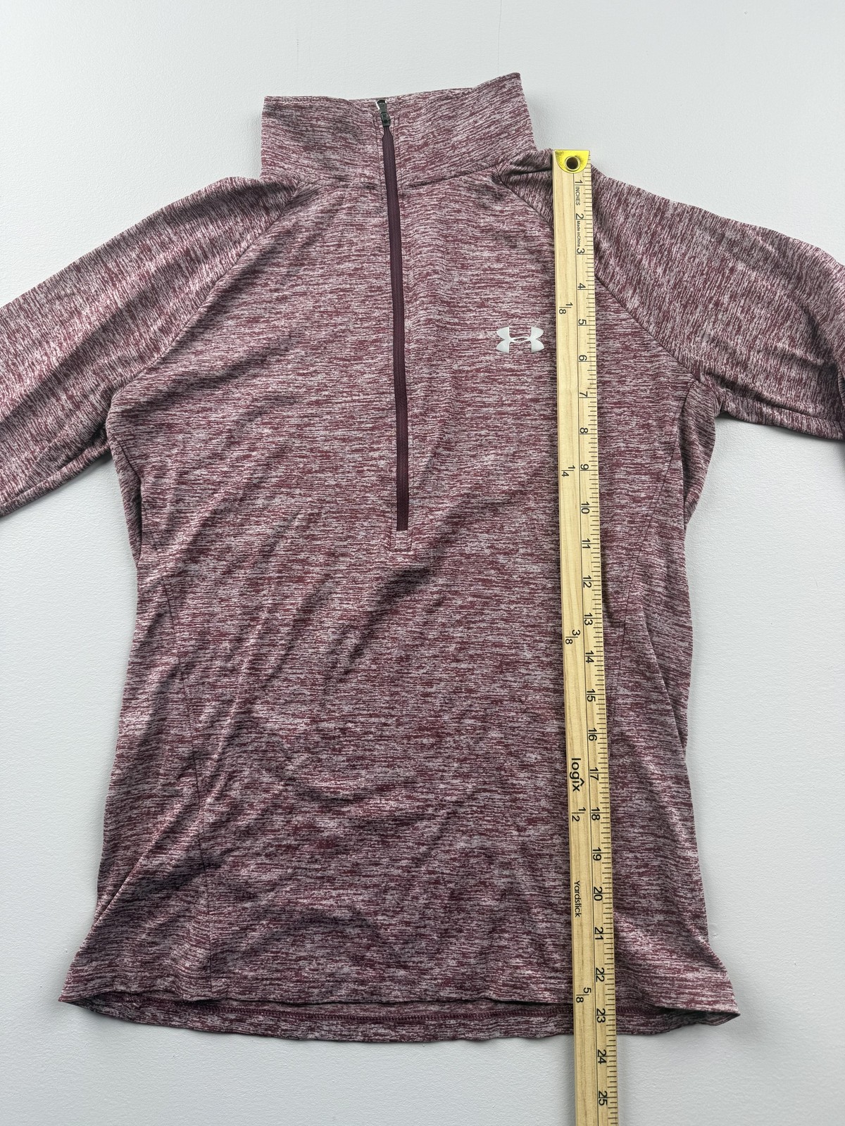 Under Armour Pullover Womens Medium Red 1/4 Zip HeatGear Running Long Sleeve Top