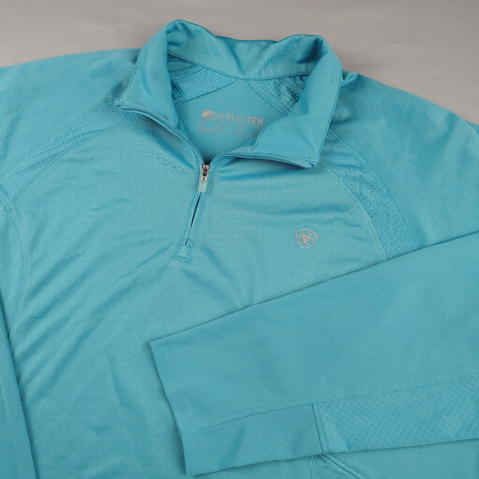 AriatTEK Womens 2XL/XXL Turquoise Quarter Zip Performance Sunstopper Baselayer
