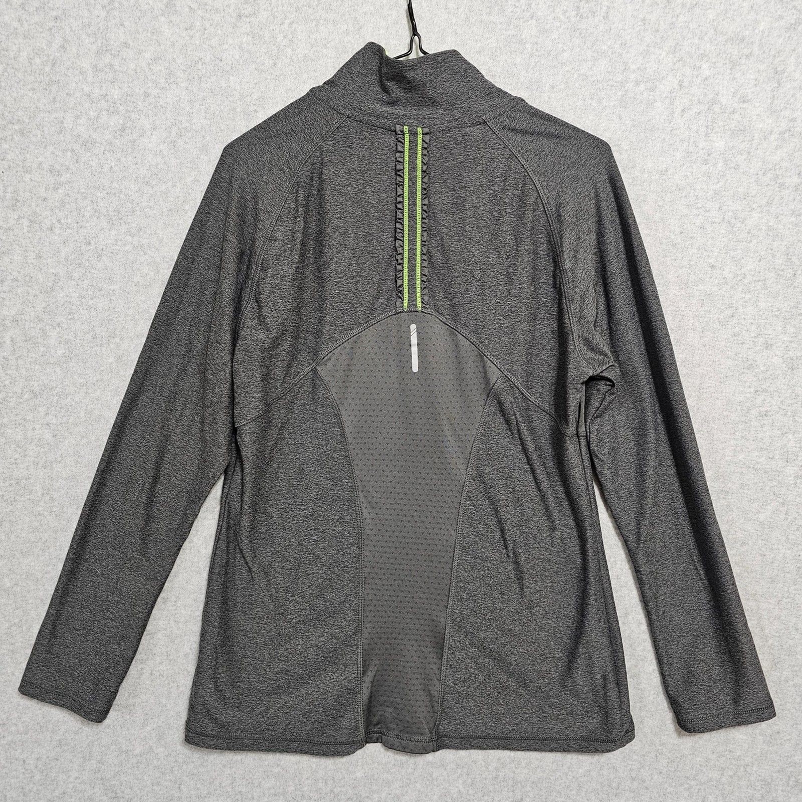C9 Champion Athletic Pullover Size S 1/4 Zip Womens Gray Lime Green Top