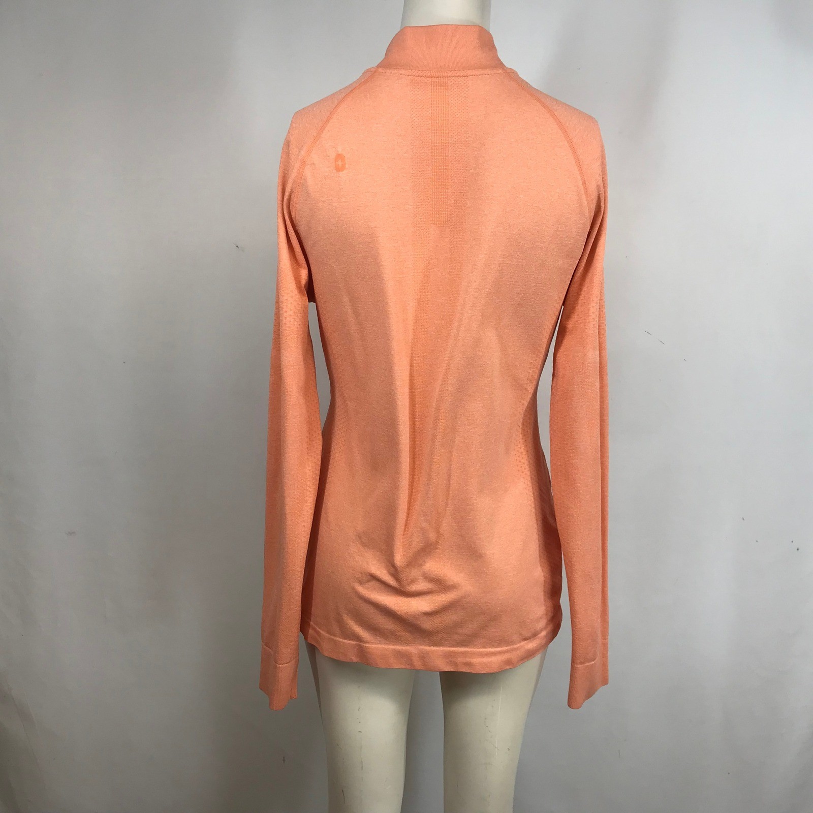 FIGS Threads for Threads Seamless Quarter Zip Long SleeveTop Orange Women Large