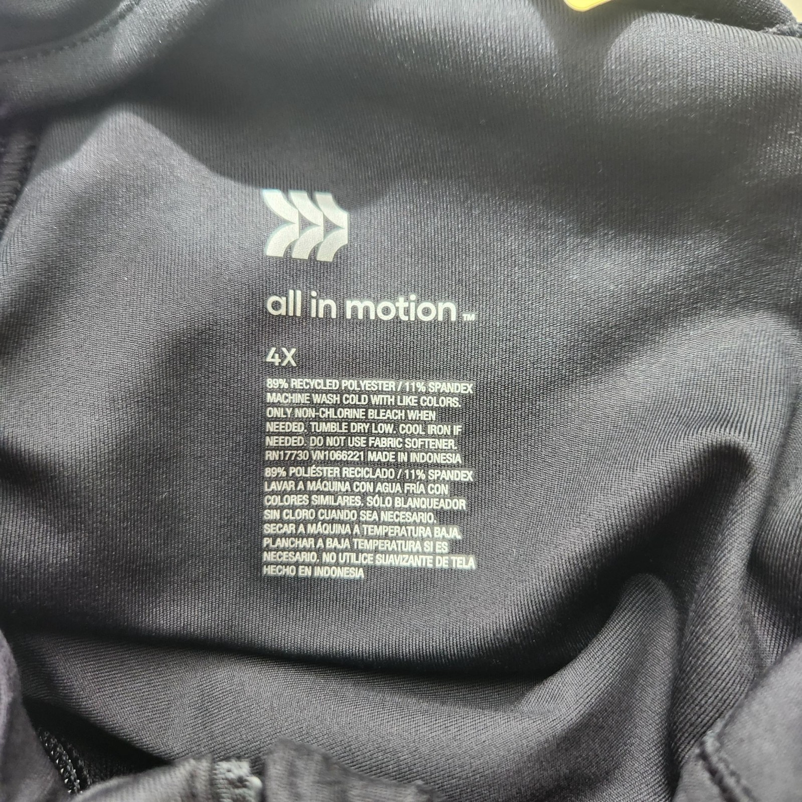 All In Motion Womens Jacket 1/2 Zip Pullover Long Sleeve Top 4X Black NWT