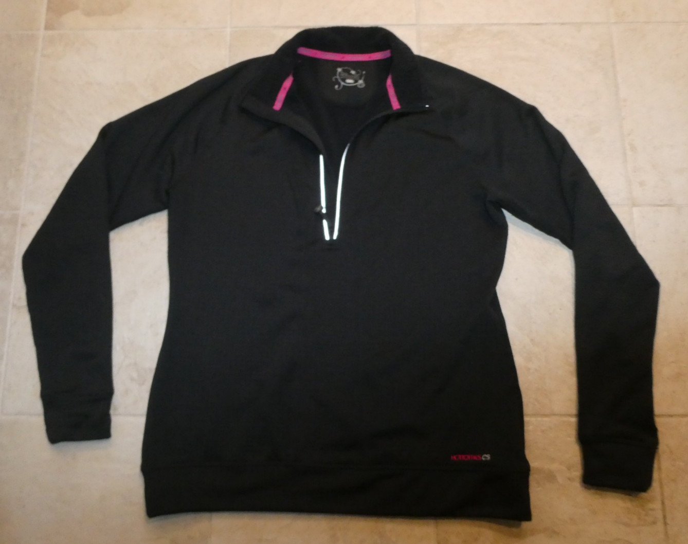 Terramar HotTotties women’s black stretch 1/2-zip long-sleeved base layer top L