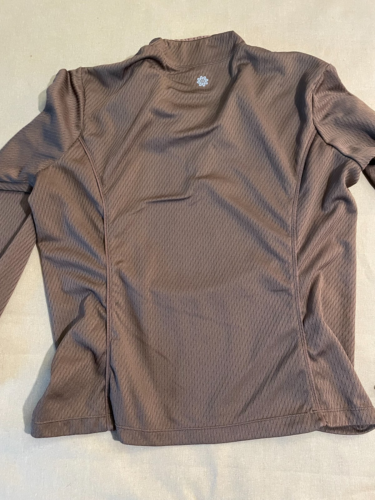 Title Nine 1/4 Zip Pullover Size L Brown Performance Hiking Camping Activewear
