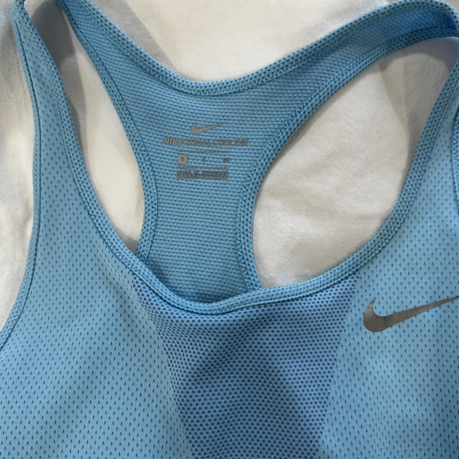 Nike Zonal Cooling Racerback Mesh Running Tank Top Blue Womens Small