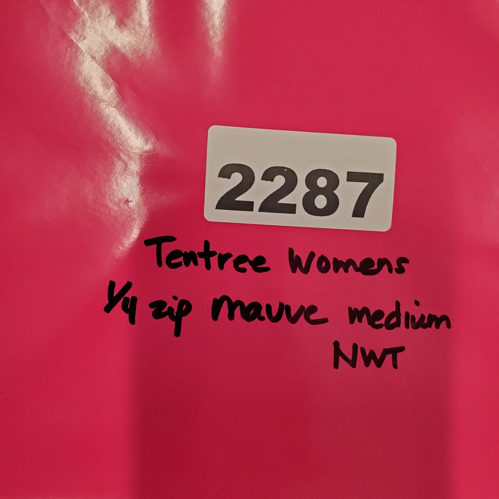 Tentree Destination Top Womens M Twilight Mauve Heather Raglan Sleeve 1/4 Zip