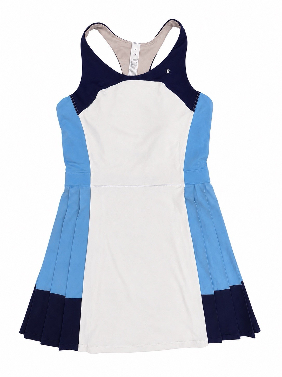 Lululemon Court Champ Racerback Tennis Dress M White Blue NWT Built-In Bra $148
