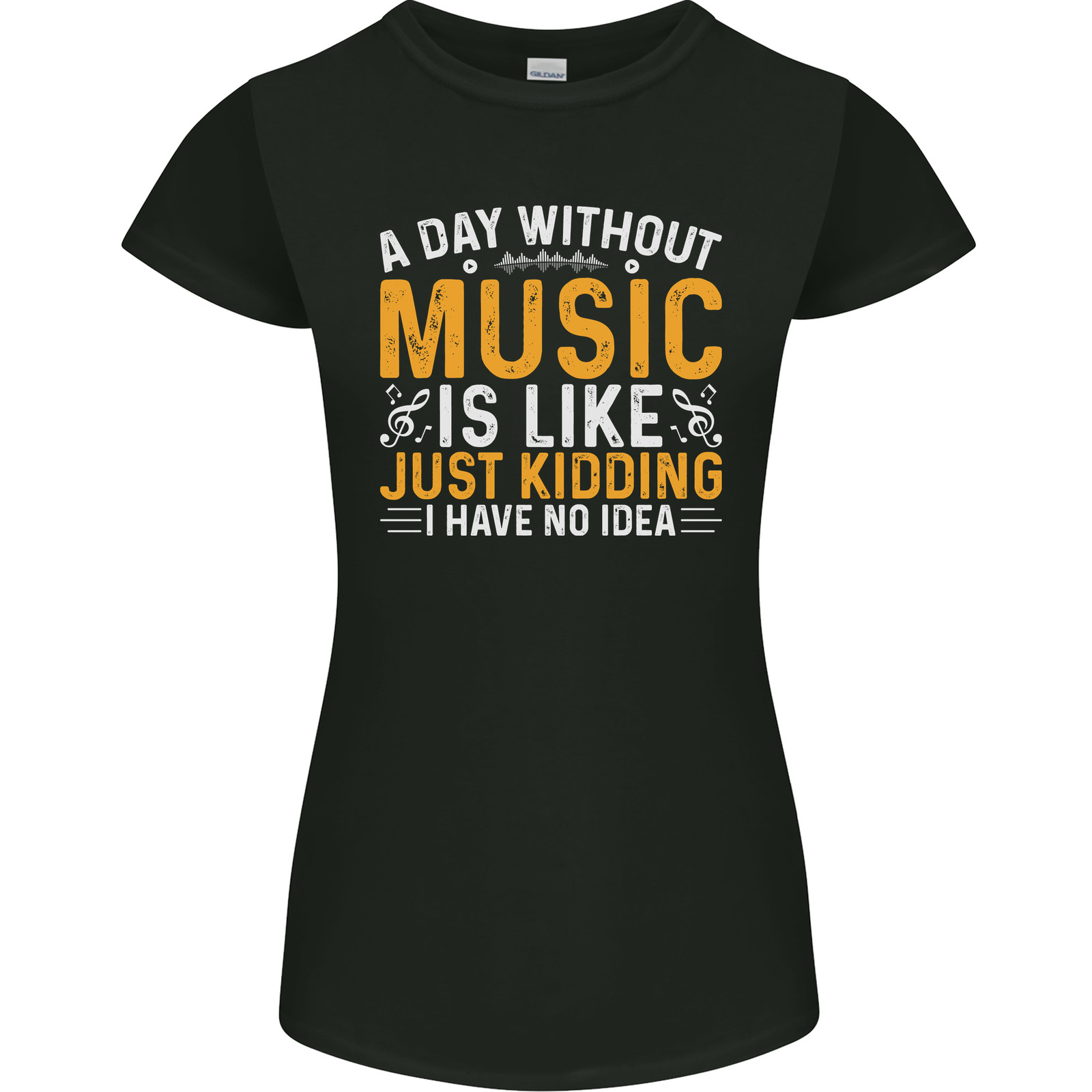A Day Without Music Tekno Hip Hop Metal Womens Petite Cut T-Shirt