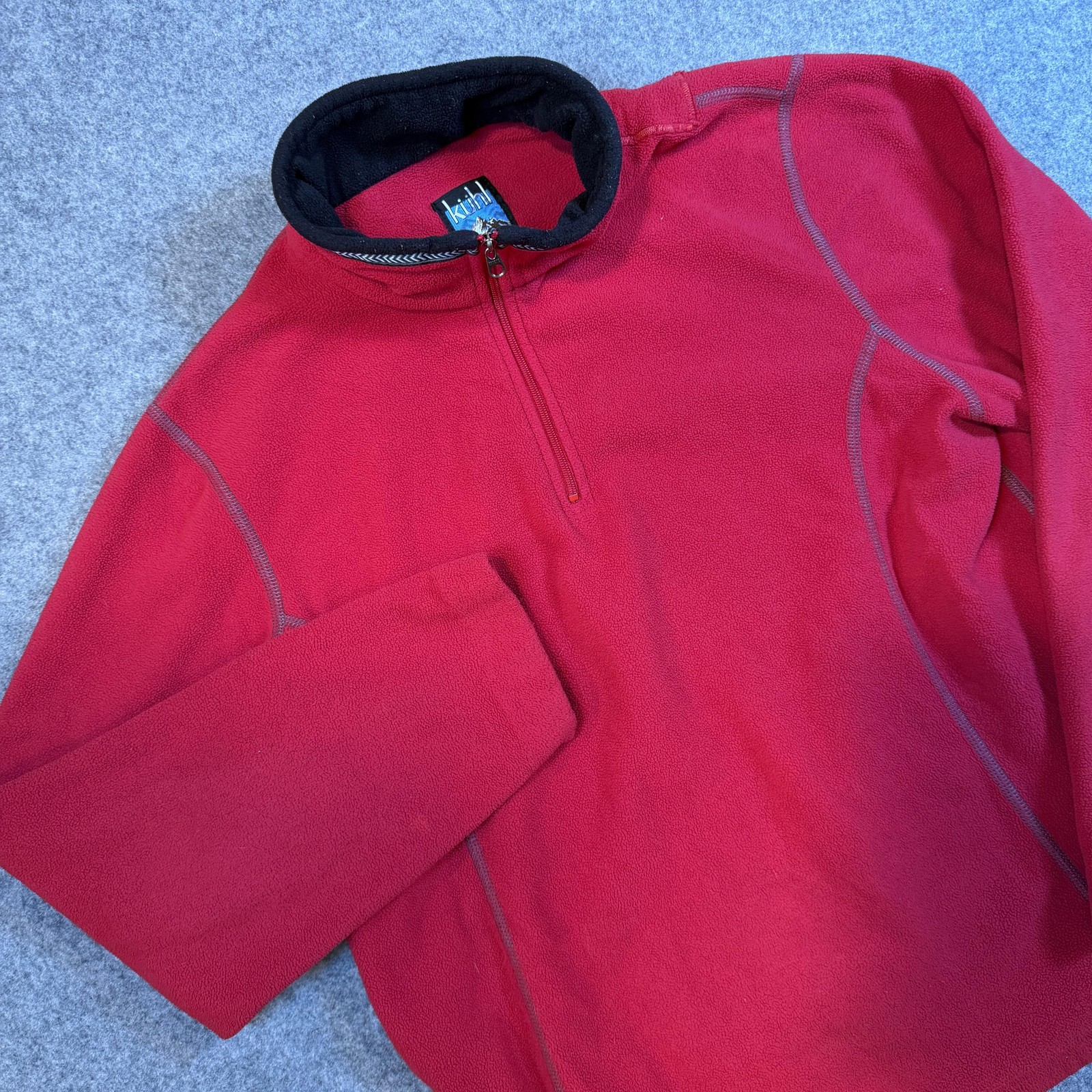Kuhl Pullover Womens Small Red Fleece 1/4 Zip Mock Neck Long Sleeve Hiking