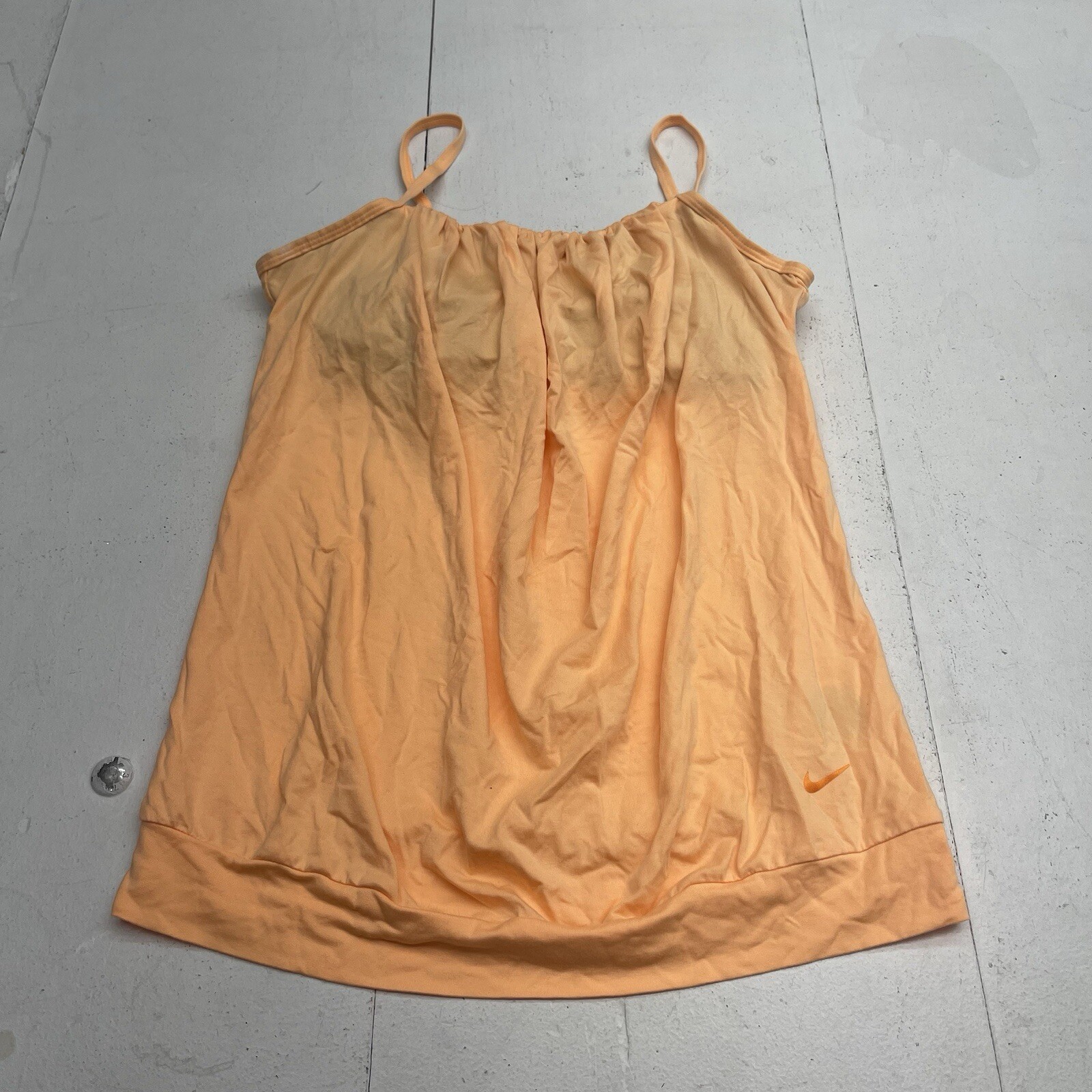 Nike Dri Fit Orange Spaghetti Strap Built In Bra Tank Women’s Size Medium